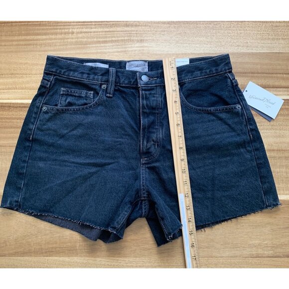 Universal Thread Womens Black Denim Cut-Off Baggy Shorts Cotton Mid-Rise Size 6 - Picture 5 of 14